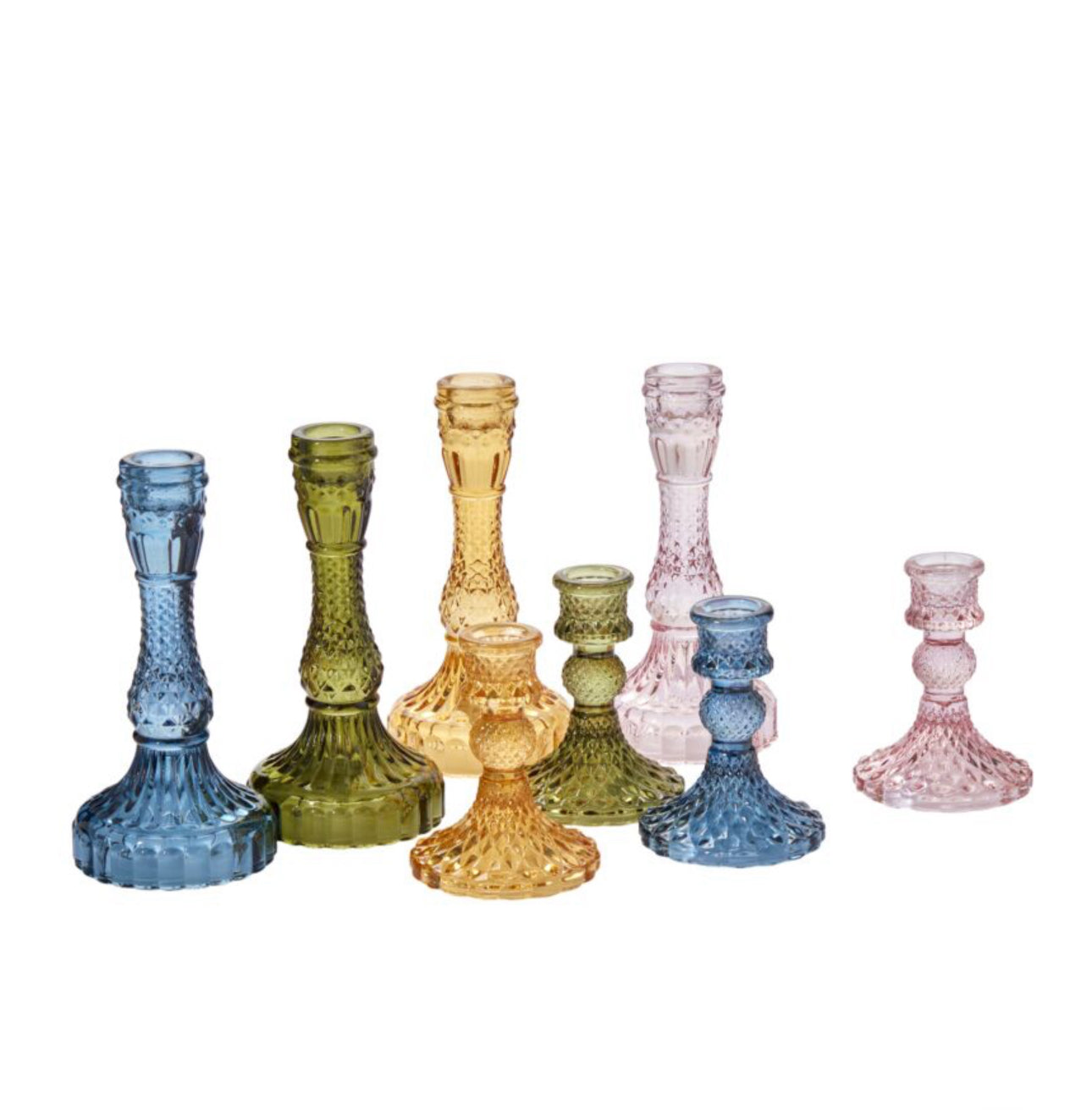 Vintage Cut Glass Candle Holders