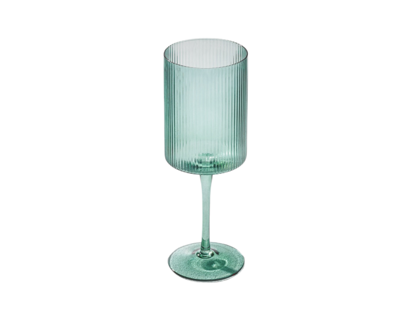 Green Ribbed Glass