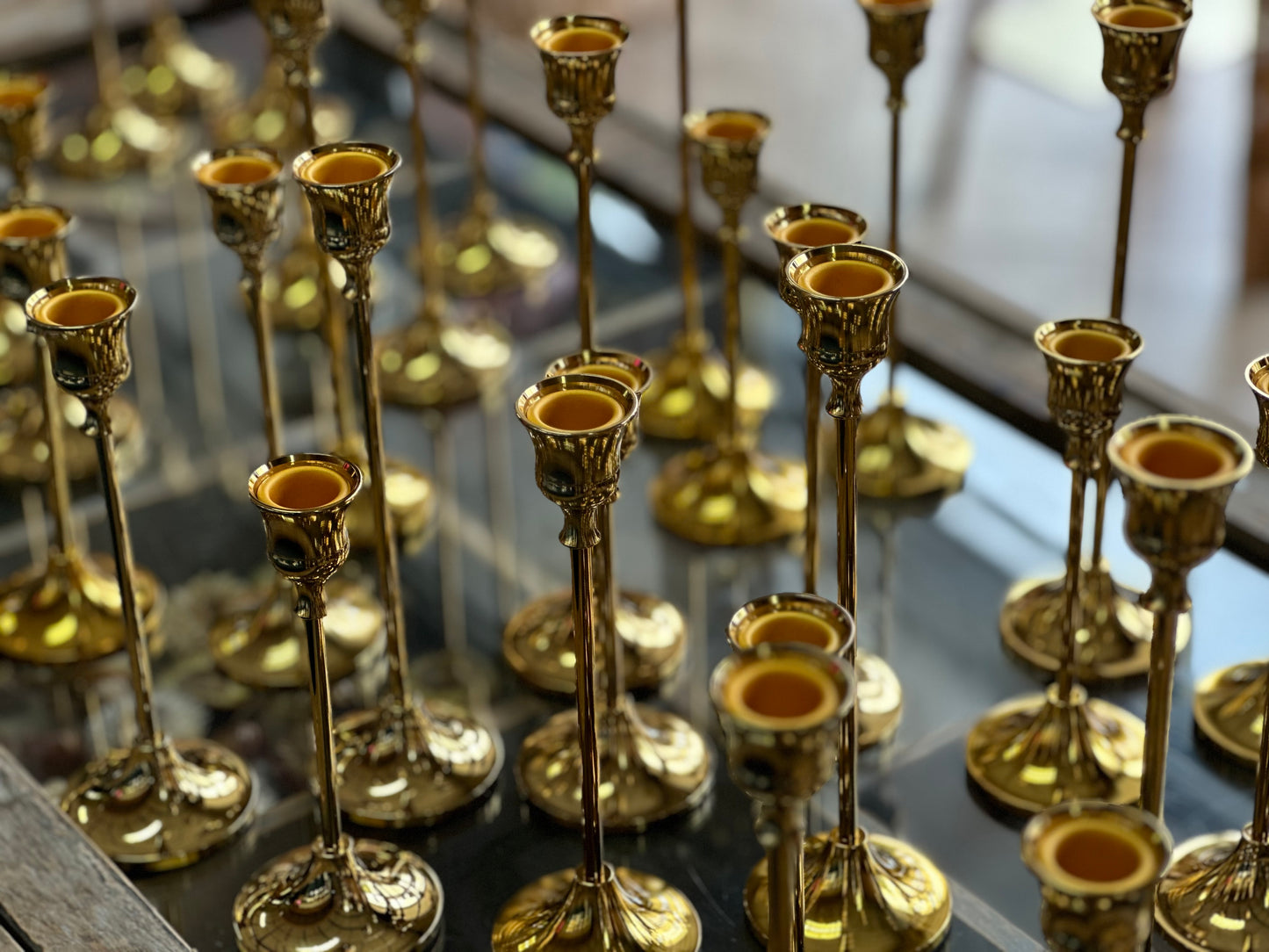 Gold Taper Candleholders Assorted Sizes