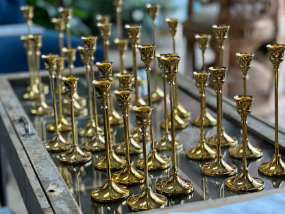 Gold Taper Candleholders Assorted Sizes