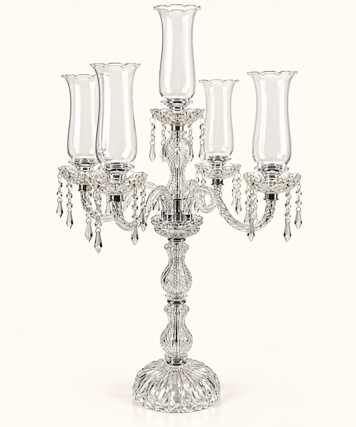 5-Arm Crystal Candelabra