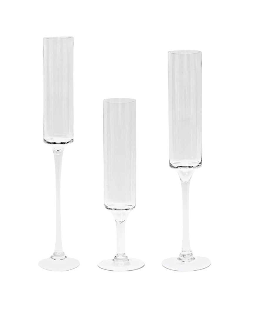 Elegant Stemmed Glass Candleholders