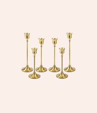 Gold Taper Candleholders Assorted Sizes