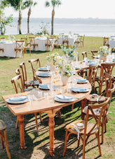 Natural Wood Farmhouse Serpentine Table