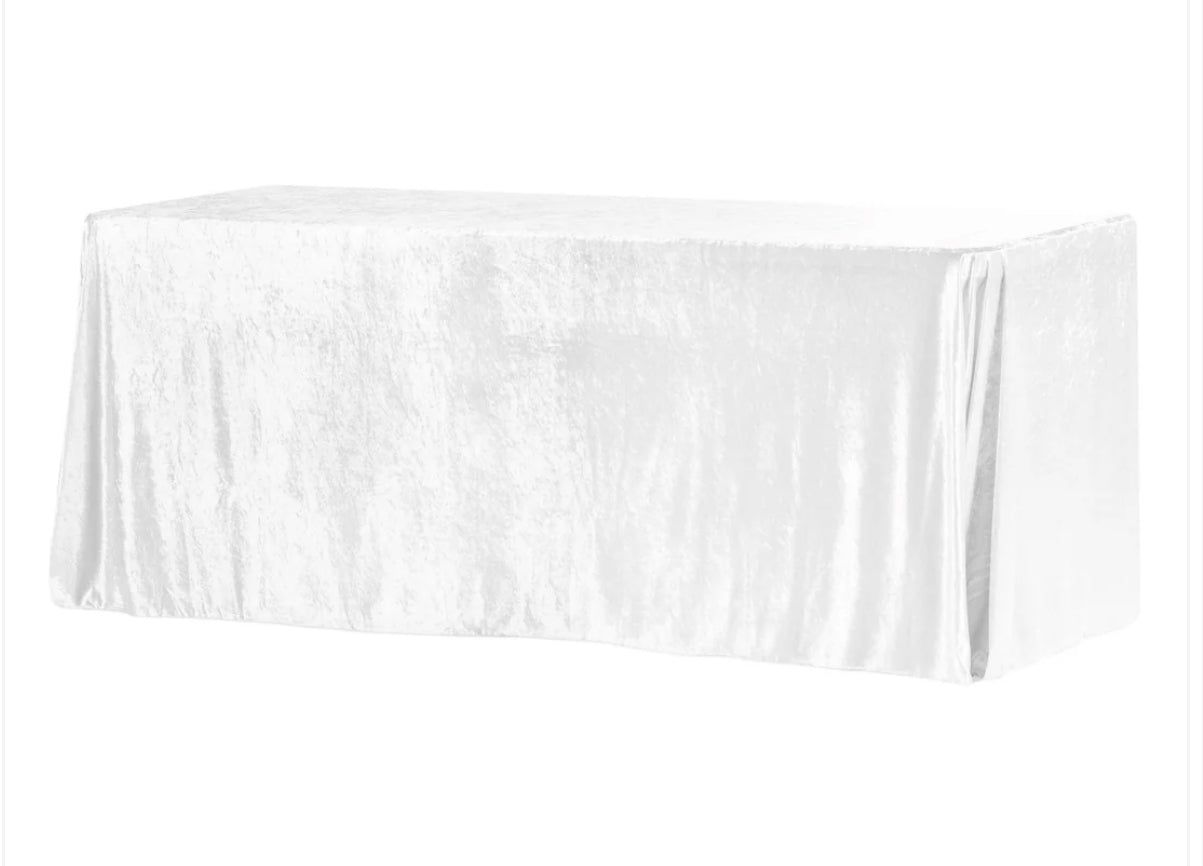 White Velvet Rectangular Tablecloth