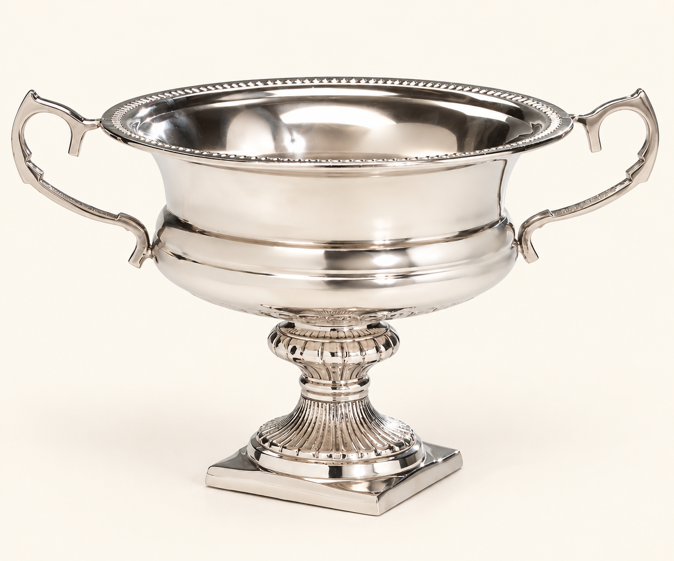 Silver Pedestal Urn With Handles