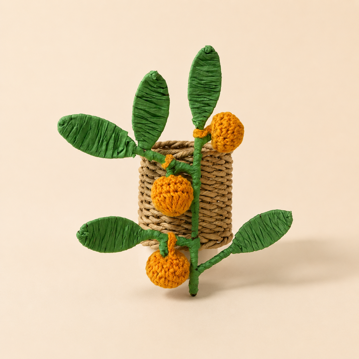 Woven Oranges Napkin Ring
