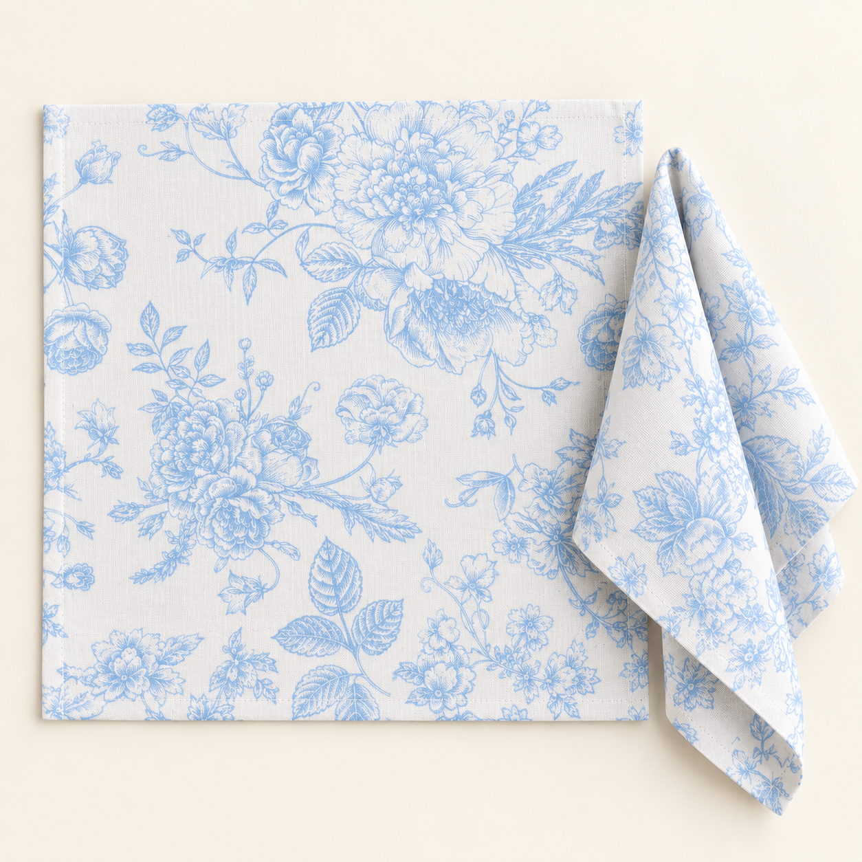 Blue Toile Floral Napkin