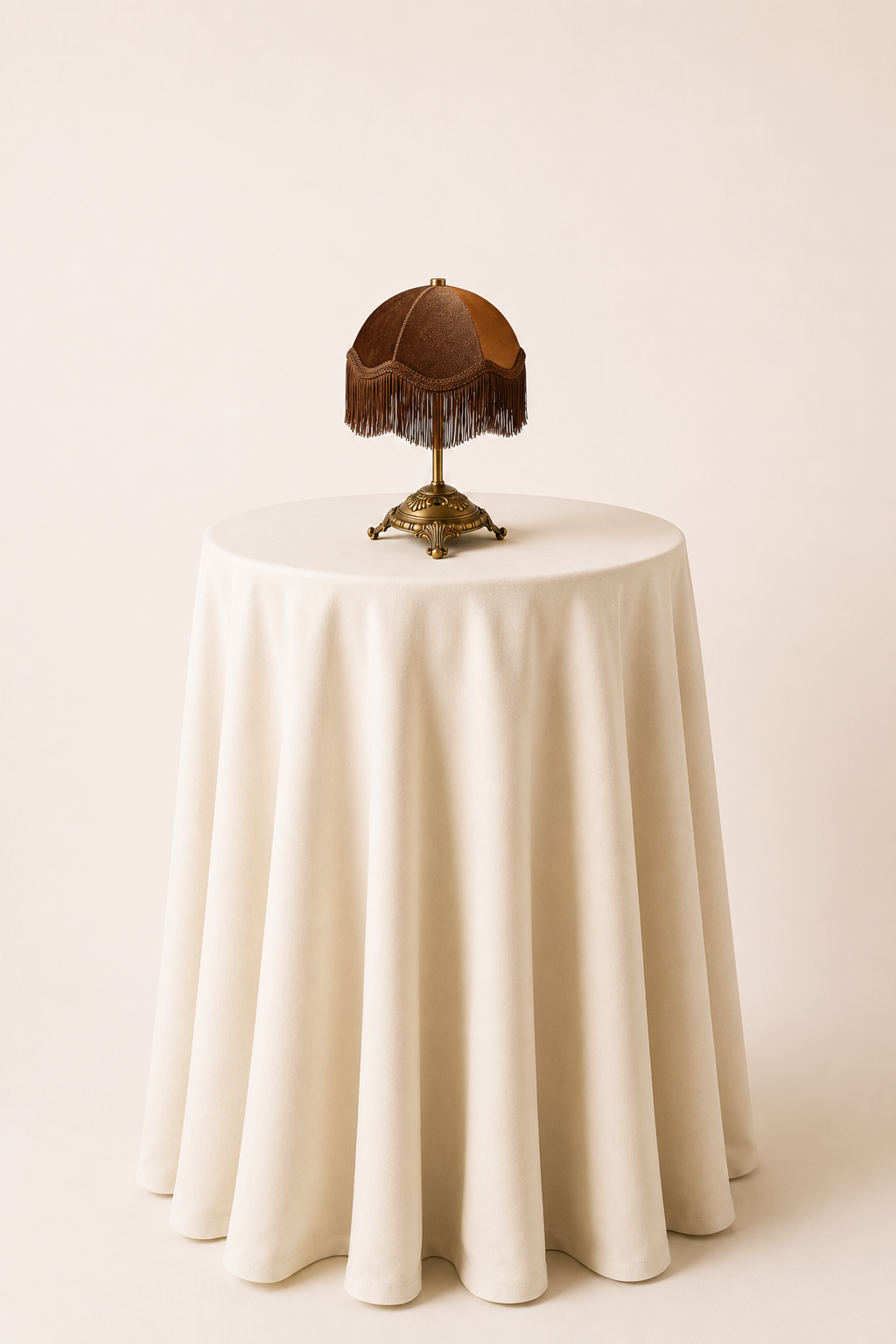Brown Fringe Cordless Table Lamp
