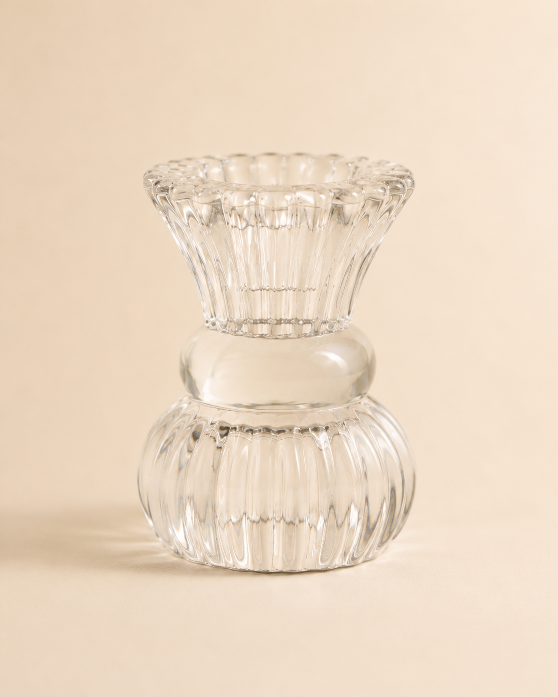 Ribbed Crystal Dual-Purpose Candleholder
