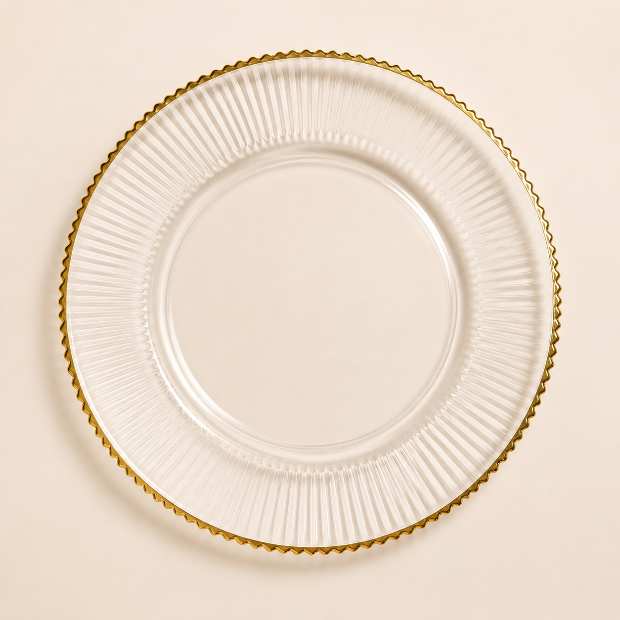Gold-Rimmed Crystal Charger Plate