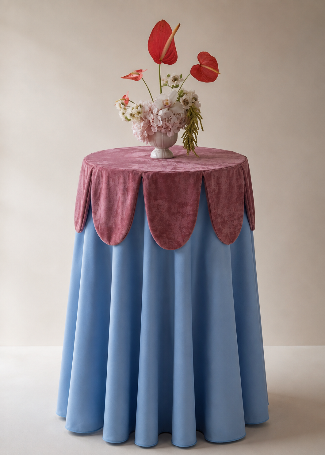 Mulberry Velvet Scalloped Table Crown