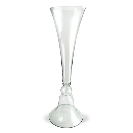 40" Tall Clear Glass Trumpet Vases