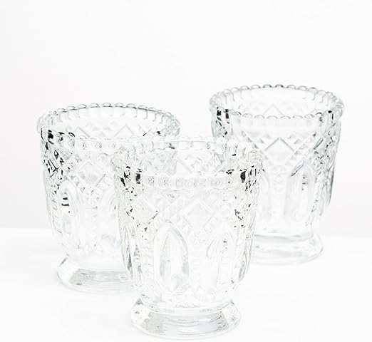 Crystal Vintage Glass Votive Candle Holders